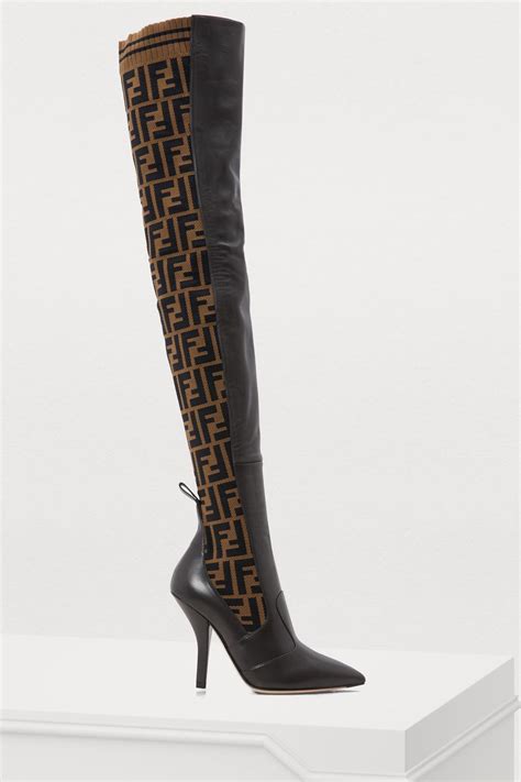 fendi thigh high boots heels|More.